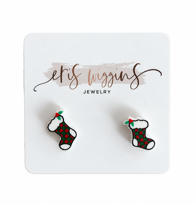 Christmas Stocking Stud Earrings