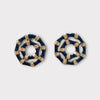 Bamboo studs earrings - black
