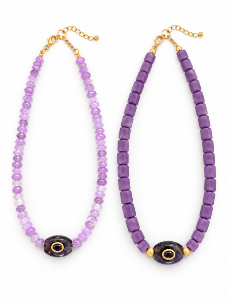 Light Purple Tube Bead Necklaces