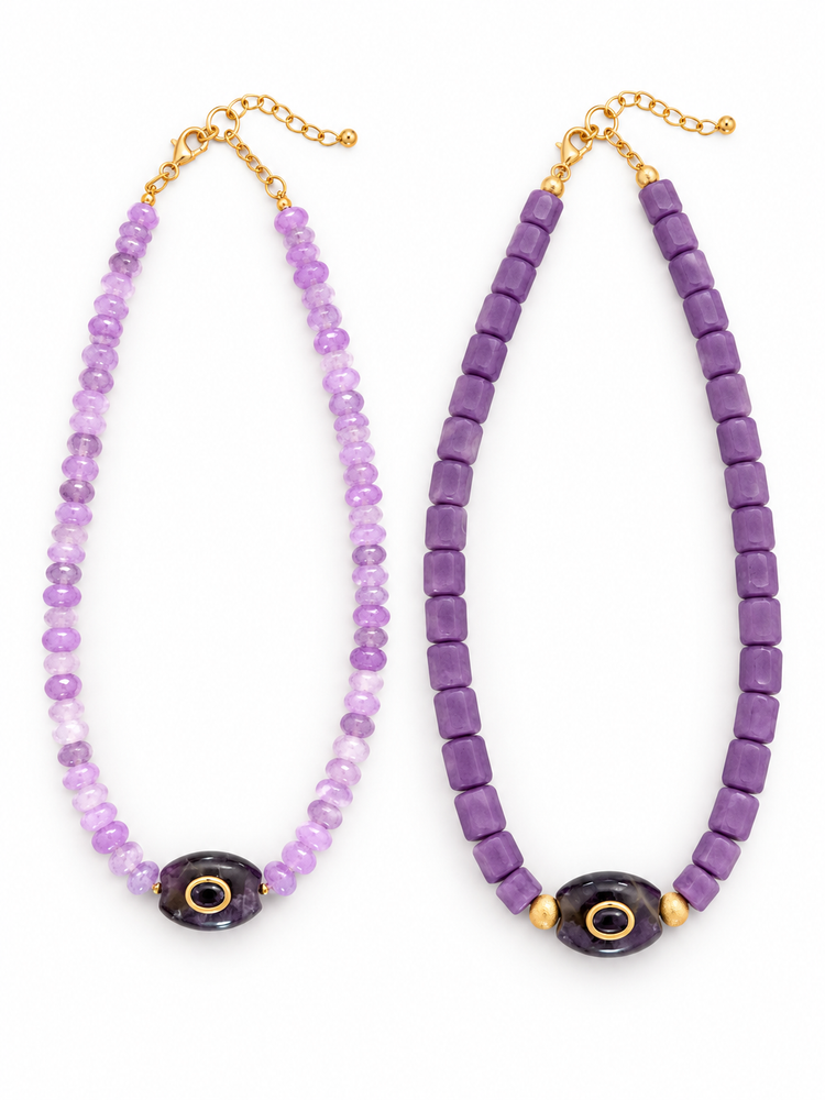 Light Purple Tube Bead Necklaces