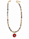 Taupe and Orange Necklace