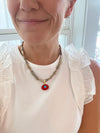 Taupe and Orange Necklace