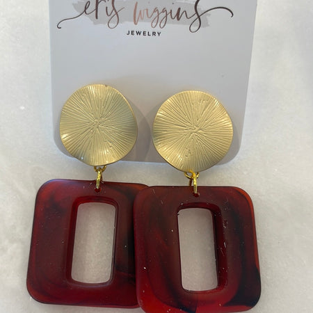 Red resin earrings