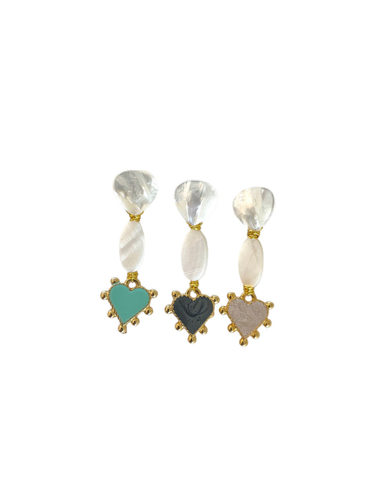 Pearl Heart Earrings