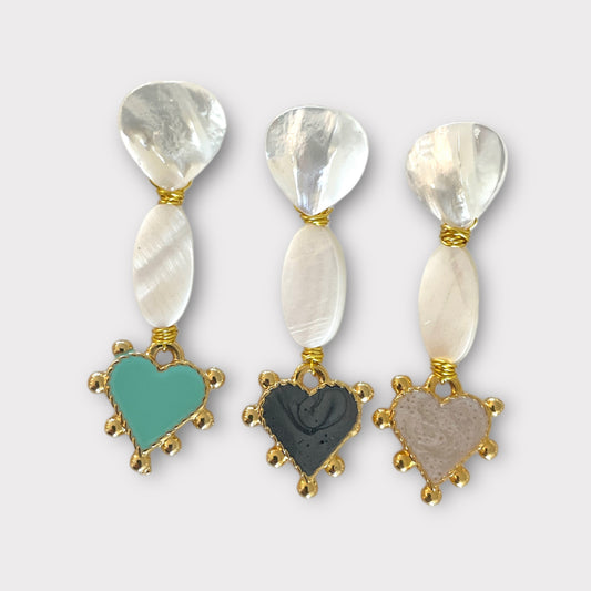 Pearl Heart Earrings