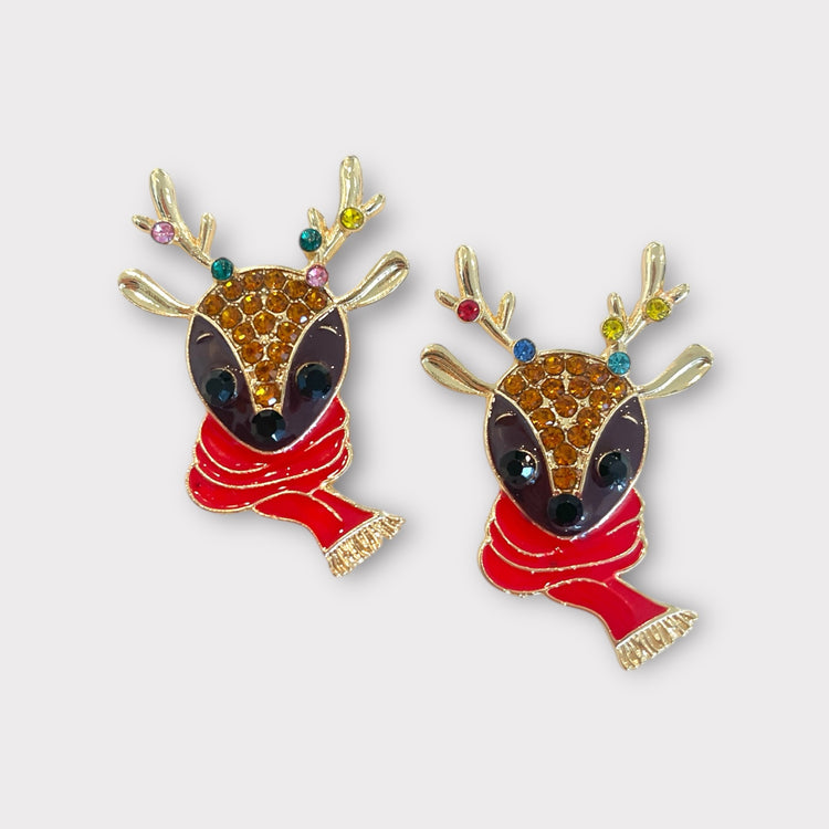 Large Reindeer Stud Earrings
