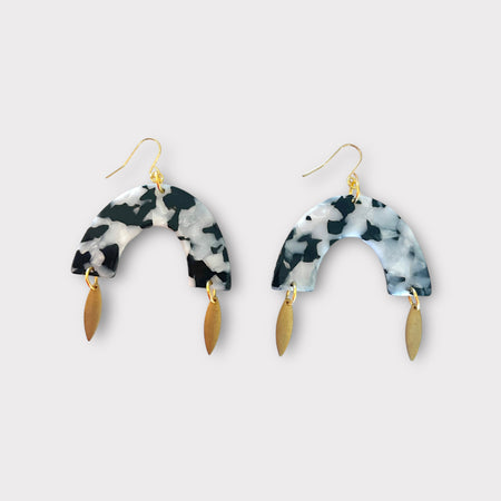 Black marble arch earrings