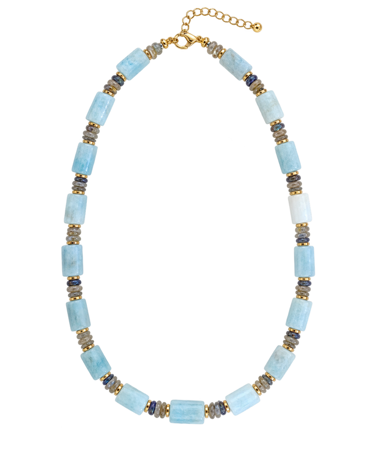 Glass Aquamarine Necklace