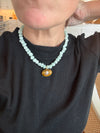 Mint Blue Nugget Bead Necklace