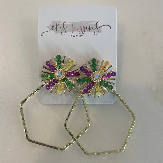 Mardi Gras earrings