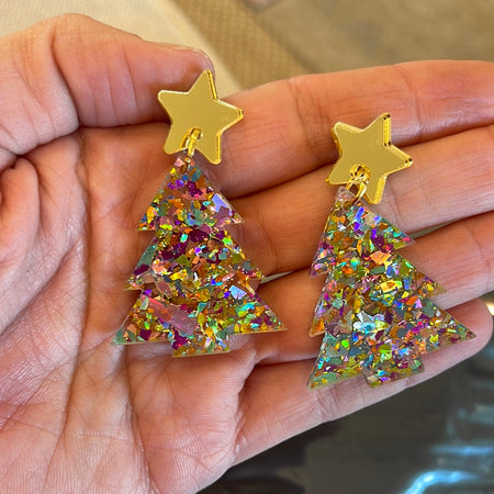 Confetti Tree Earrings - Light Multi II