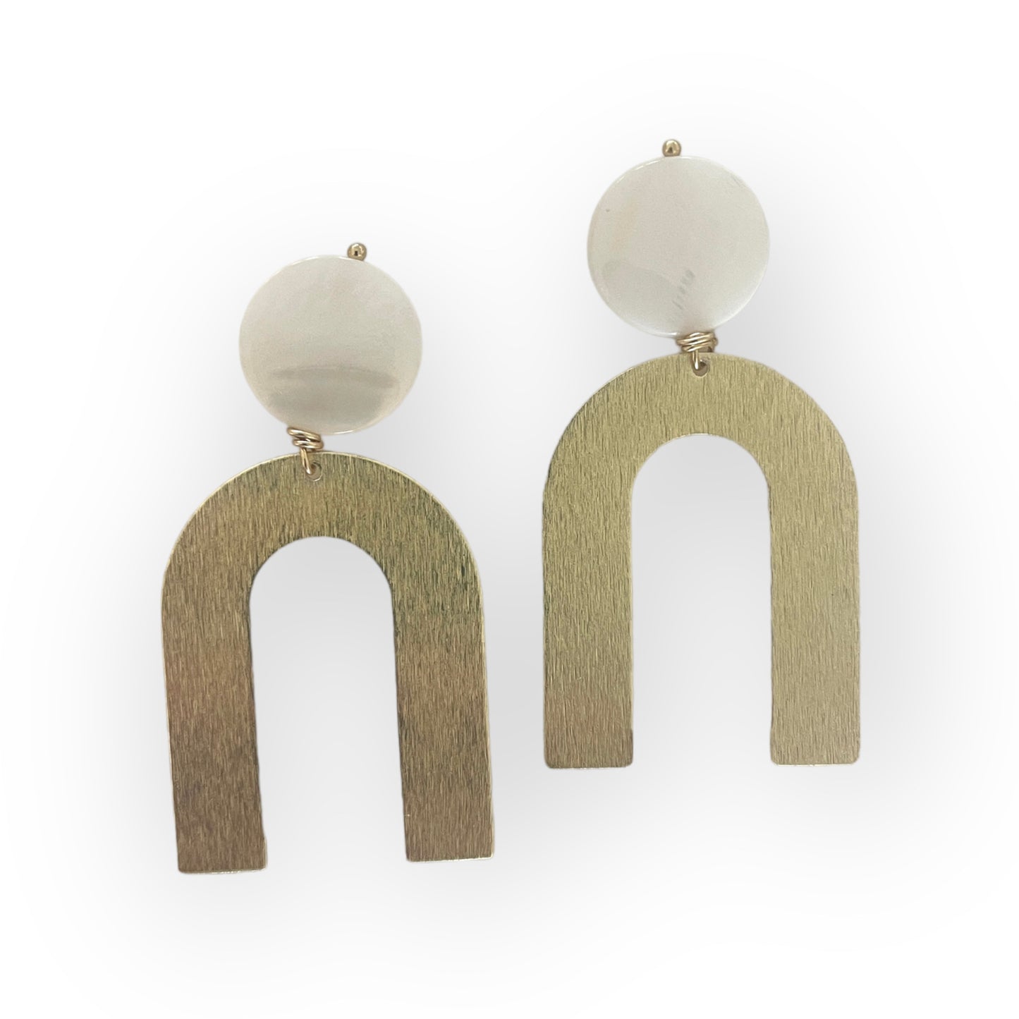 Pearl Gold Arch Earrings