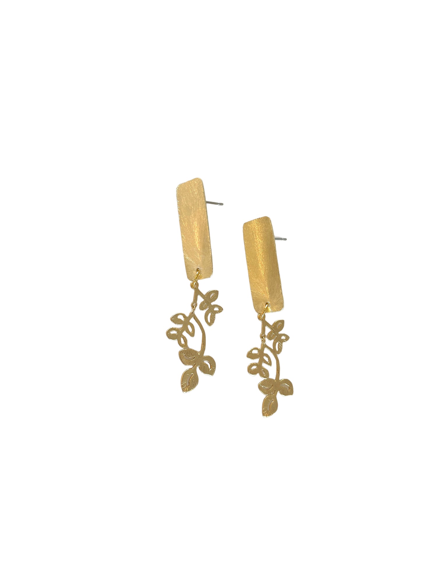 Gold Flower Branch Earrings