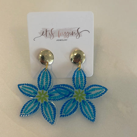 Blue acrylic earrings