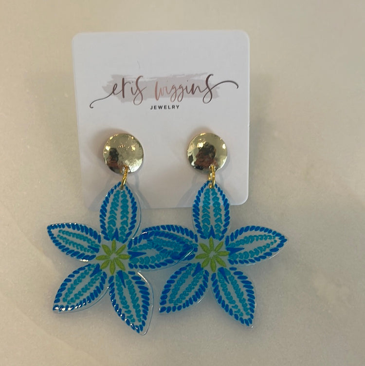 Blue acrylic earrings