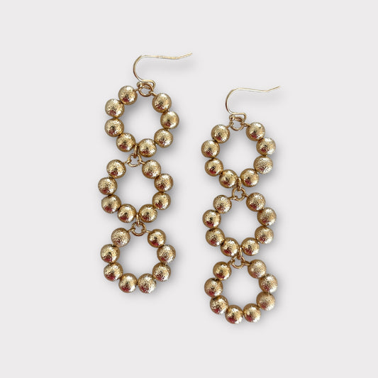 Three Tier Ball Drop Earrings