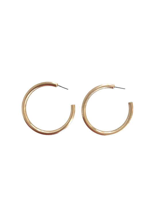 Brushed Metallic Hoop Earrings