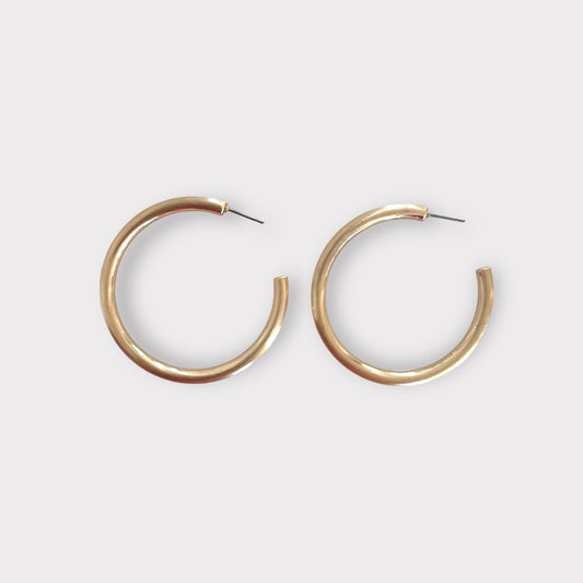 Brushed Metallic Hoop Earrings