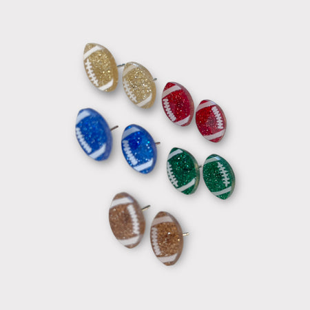 Glitter Football Stud Earrings
