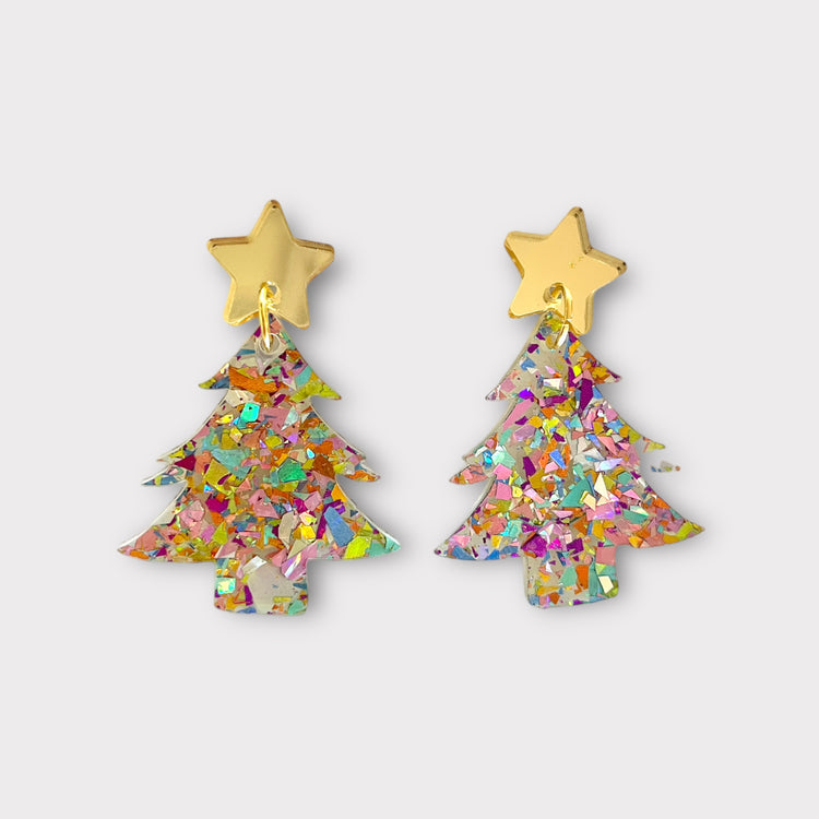 Confetti Tree Earrings - Light Multi