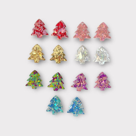 Chunky Glitter Tree Earrings