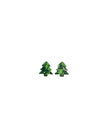 Chunky Glitter Tree Earrings - Green