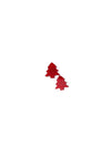 Glitter Tree Stud Earrings - Red