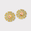 Peach Burst Flower Stud Earrings