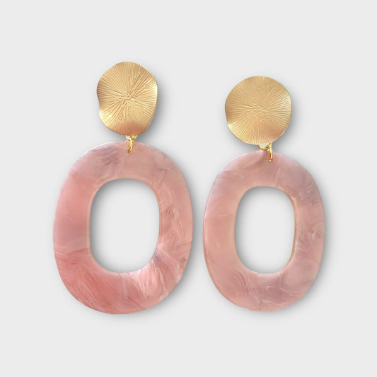 Pink resin earrings