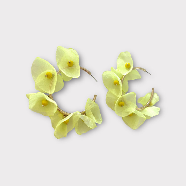 Yellow hoop earrings