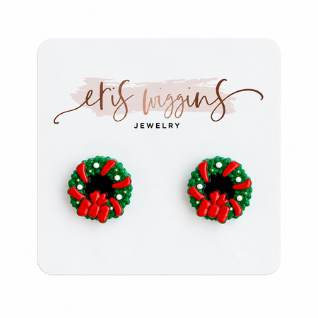 Christmas Wreath Stud Earrings