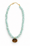 Mint Blue Nugget Bead Necklace