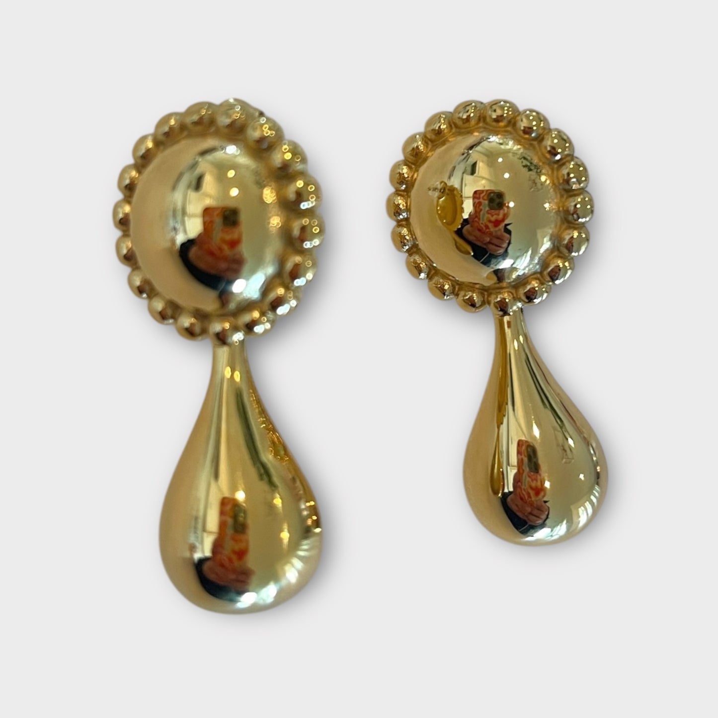 Wreath Teardrop Gold Earrings