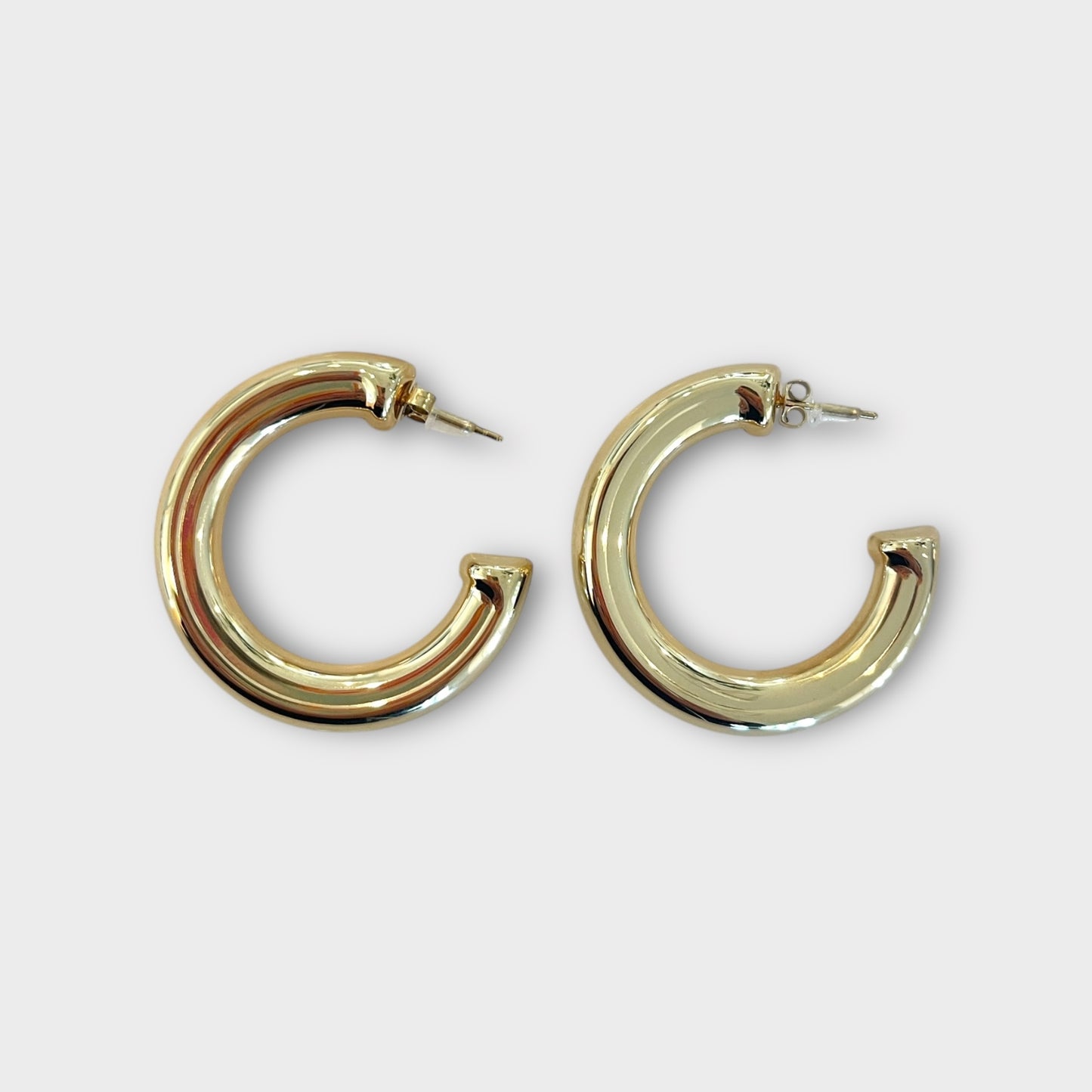 Chunky Gold Hoop Earrings - Large