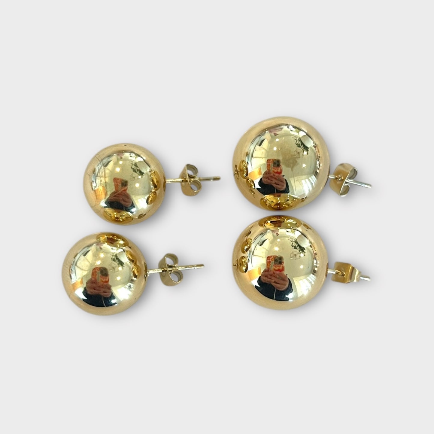 Gold Ball Stud Earrings