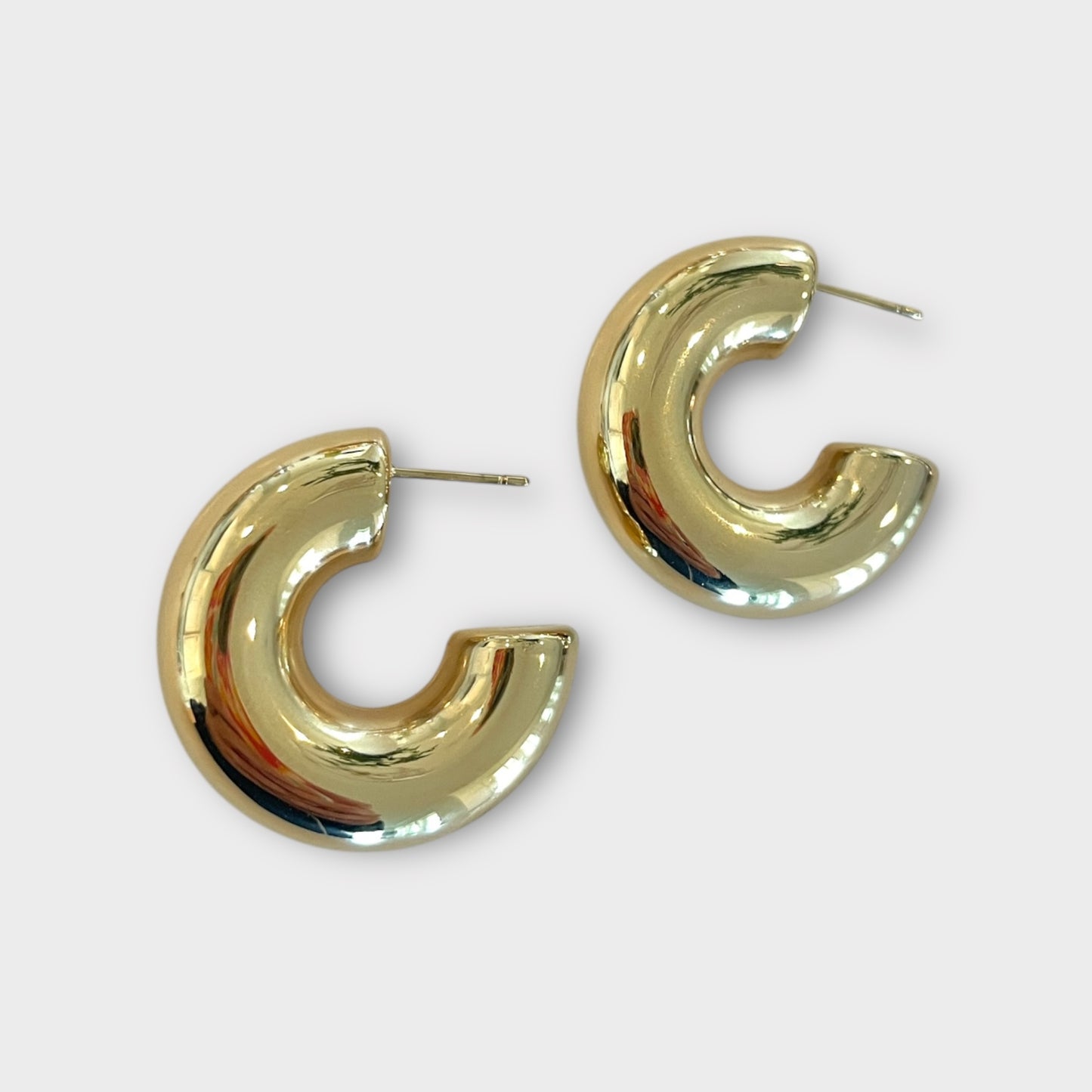 Chunky Gold Hoop Earrings - Small