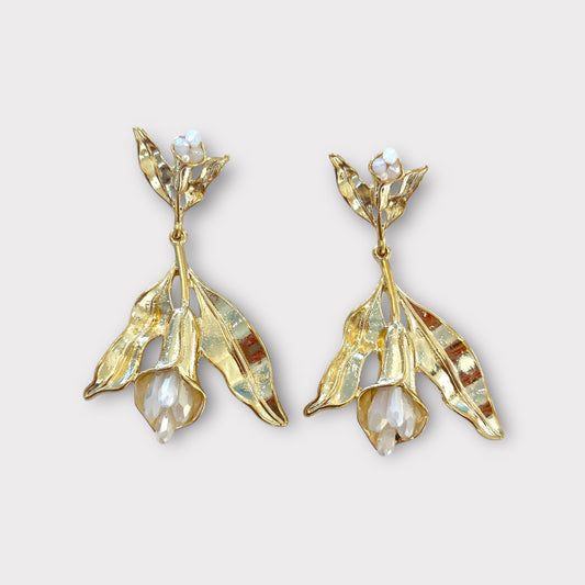 Crystal Bead Tulip Earrings