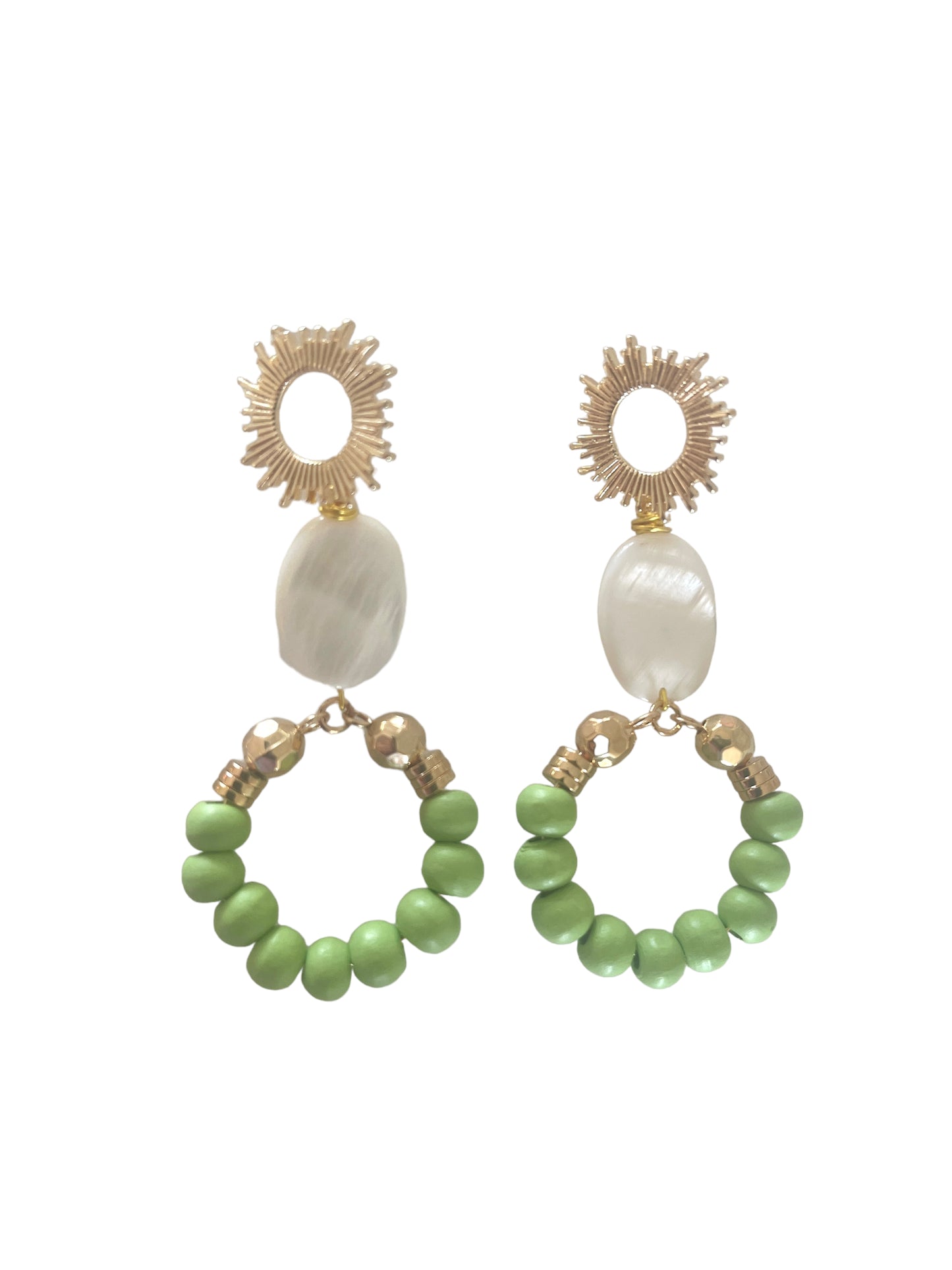 Burst Post Earrings - Green