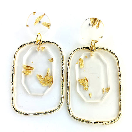 Shield Earrings - Gold Flake