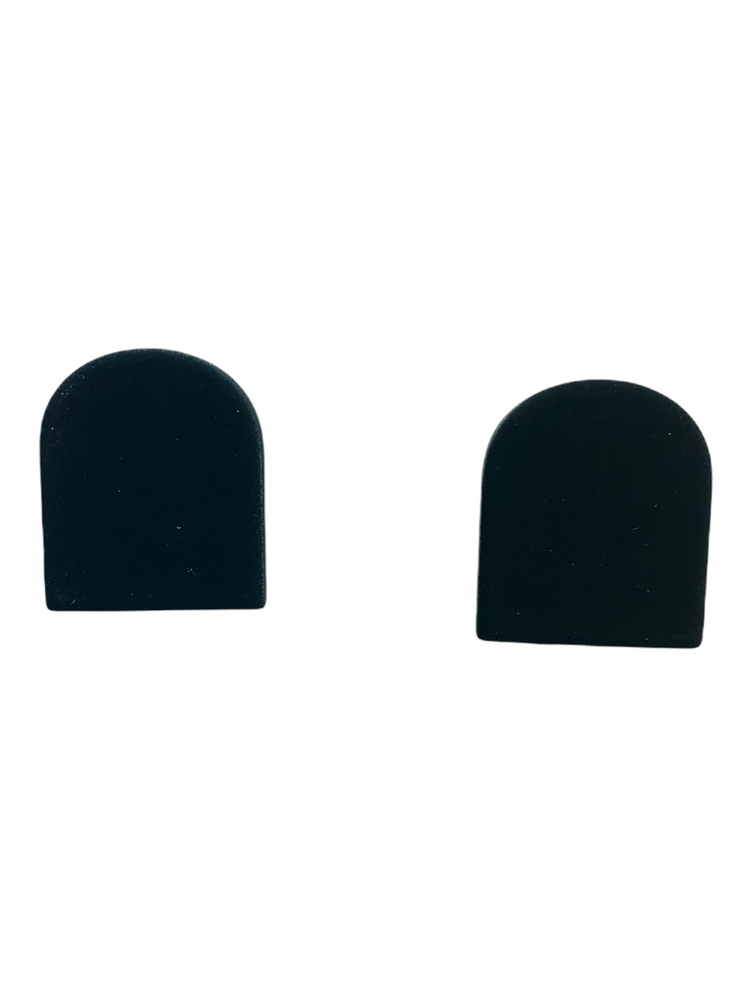Black clay stud earrings