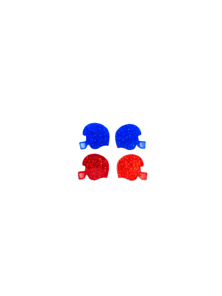 Glitter Helmet Studs - Blue/Red