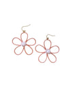 Beaded Center Raffia Flower Earrings