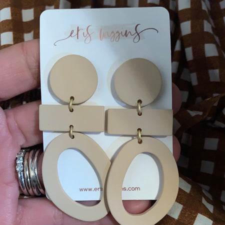 Cream triple rubber earrings