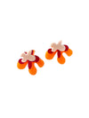 Wavy Statement Stud Earrings  - Orange
