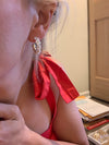 Petite Pearl Flower Hoop Earrings