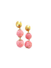 Pink Rattan Bon Bon Earrings