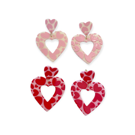 Resin Heart Drop Earrings