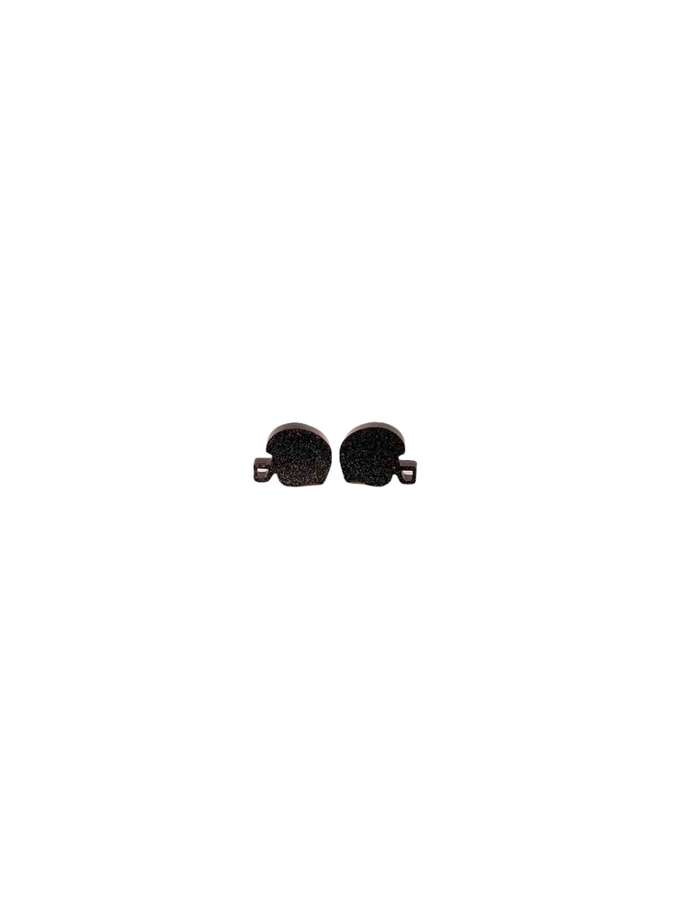 Black Glitter Helmet Studs earrings