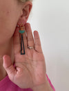 Navy Blue Triangle Earrings