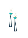 Navy Blue Triangle Earrings